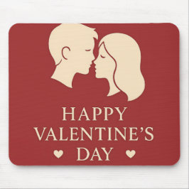 Minimal Silhouette Romantic Valentines Office Mousepad