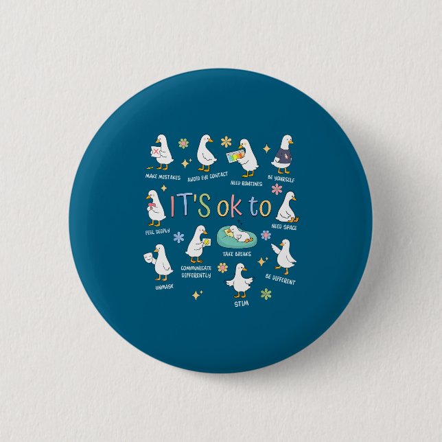 Minimal Silly Goose It's Okay Anders Button (Vorderseite)