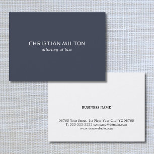 Minimal Simple Elegant Blue White Attorney auf dem Visitenkarte