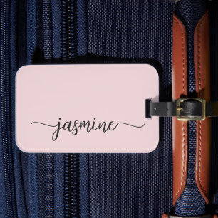 Minimal Simple Girly Blush Pink Kalligrafie Script Gepäckanhänger