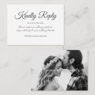 Minimal Simple Great Vibes Script Wedding Website  Begleitkarte