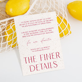 Minimal Simple Magenta & Texture The Finer Details Begleitkarte