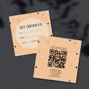 Minimal simple Pastel Orange Black Star Motif