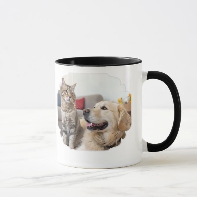 Minimal Simple Pet Mug – Dog & Cat Line Art Design (Droite)