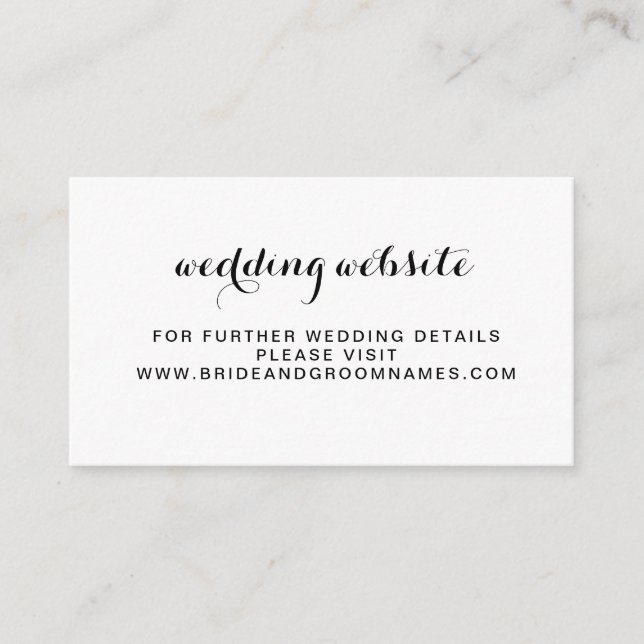 Minimal Simple Wedding Website Begleitkarte (Vorderseite)