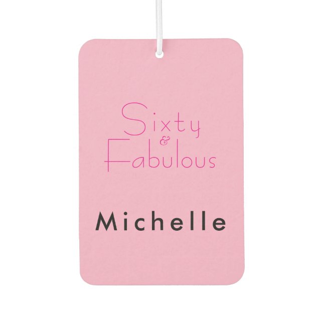 Minimal Sixty & Fabulous 60th Birthday Party Autolufterfrischer (Vorderseite)
