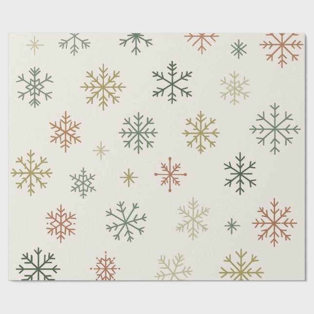 Minimal Snowflakes Seamless Pattern Geschenkpapier (Flach)