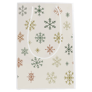 Minimal Snowflakes Seamless Pattern Mittlere Geschenktüte