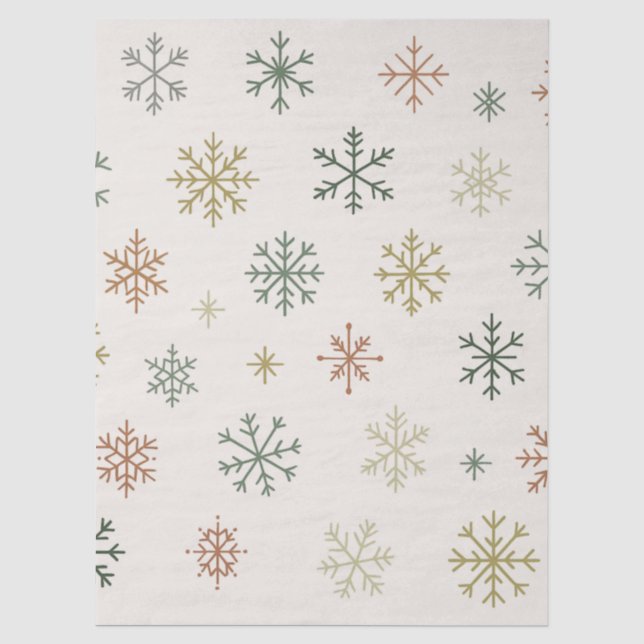 Minimal Snowflakes Seamless Pattern Seidenpapier (Vorderseite)