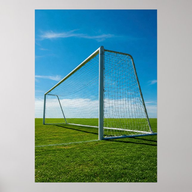 Minimal Soccer Goal on Open Green Field Poster (Vorne)