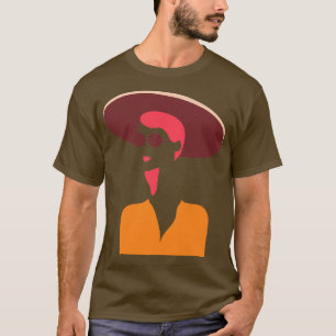 Minimal Sommer Hippie Girl mit Schatten Art T-Shirt