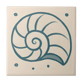 Minimal Spirale Muschel Ozean Art Tile Fliese