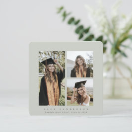 Minimal Square Grau-Green Frame Triple Foto Ankündigung