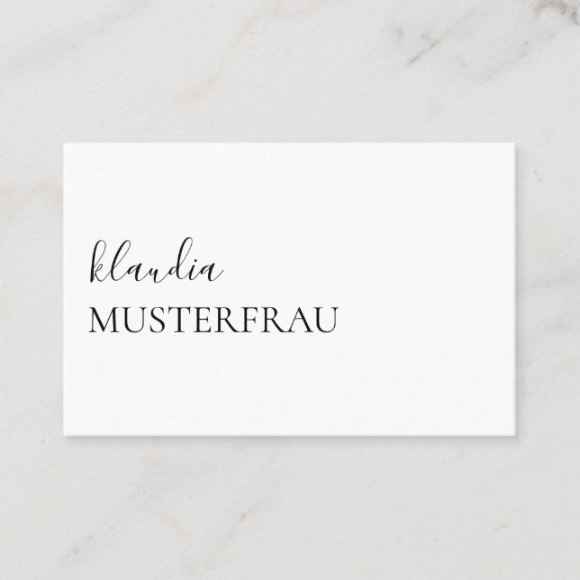 Minimal Standard Visitenkarten Vorlage - Visitenkarte (Vorderseite)