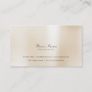 Minimal Steel Pearly Ivory Delicate Script Vip Visitenkarte