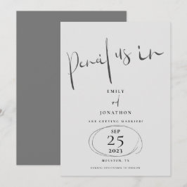 Minimal Stift uns in stylishem Skript grau Save The Date