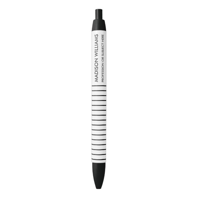 Minimal stilvolle moderne, schwarze Tintenpatrone Kugelschreiber (Vorderseite Vertikal)