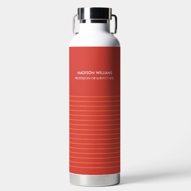 Minimal Stilvolle Trendy Moderne Wasserflasche Trinkflasche (Vorderseite)