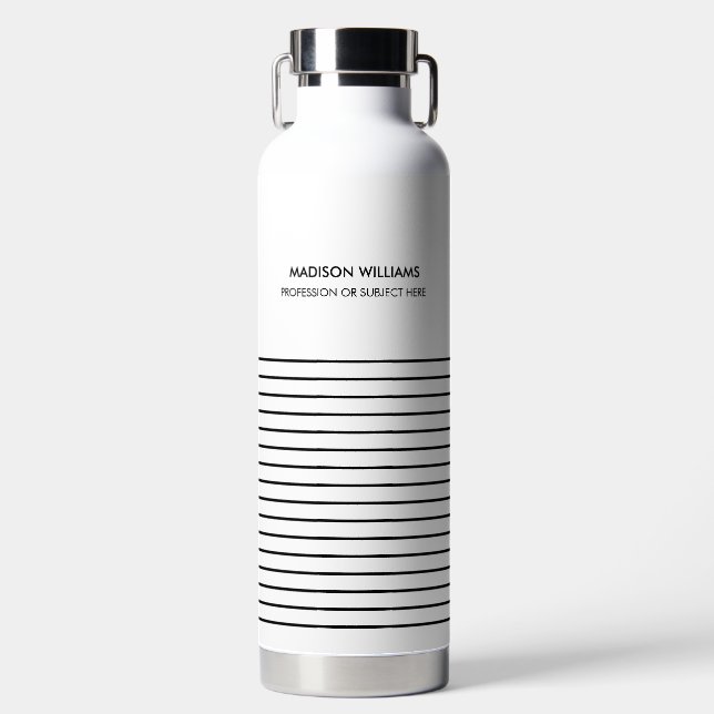 Minimal Stilvolle Trendy Moderne Wasserflasche Trinkflasche (Vorderseite)