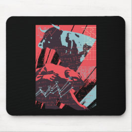 Minimal Stock Market Bull Bear Chart Mousepad