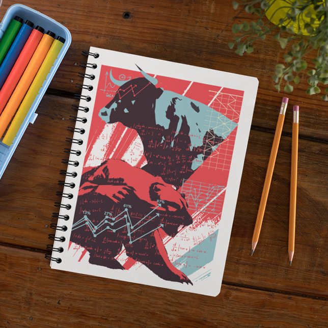 Minimal Stock Market Bull Bear Chart Notizblock (Minimal Stock Market Bull Bear Chart Notebook)