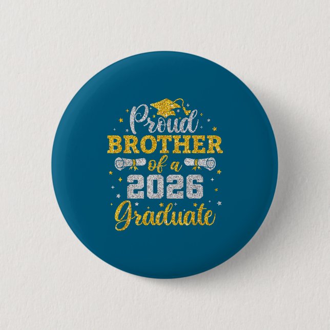 Minimal stolzer Bruder 2026 Senior Absolvent Button (Vorderseite)