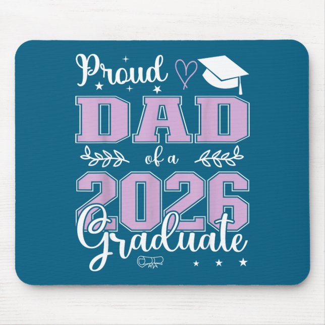 Minimal stolzer Vater Absolvent Klasse 2026 Mousepad (Vorne)