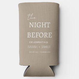 Minimal Taupe & White die Nacht vor Hochzeit Selters Dosenkühler