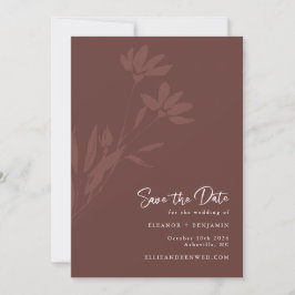 Minimal Terracotta Boho Botanische SkriptWedding Save The Date