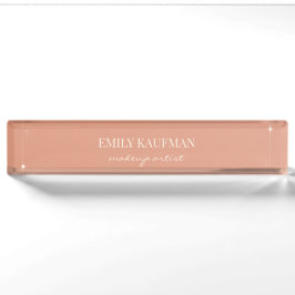 Minimal Terracotta Gradient Makeup Artist Business Namensplakette