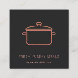 MINIMAL TERRACOTTA RUST POT KOCH CATERING QUADRATISCHE VISITENKARTE