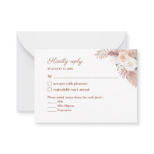 Minimal Terracotta Wasserfarben Blume Hochzeit RSV