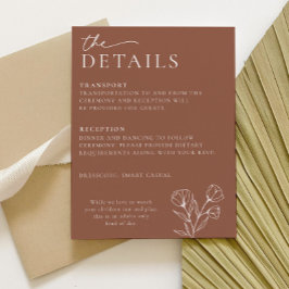 Minimal Terracotta Wedding Details Card PEYTON Begleitkarte
