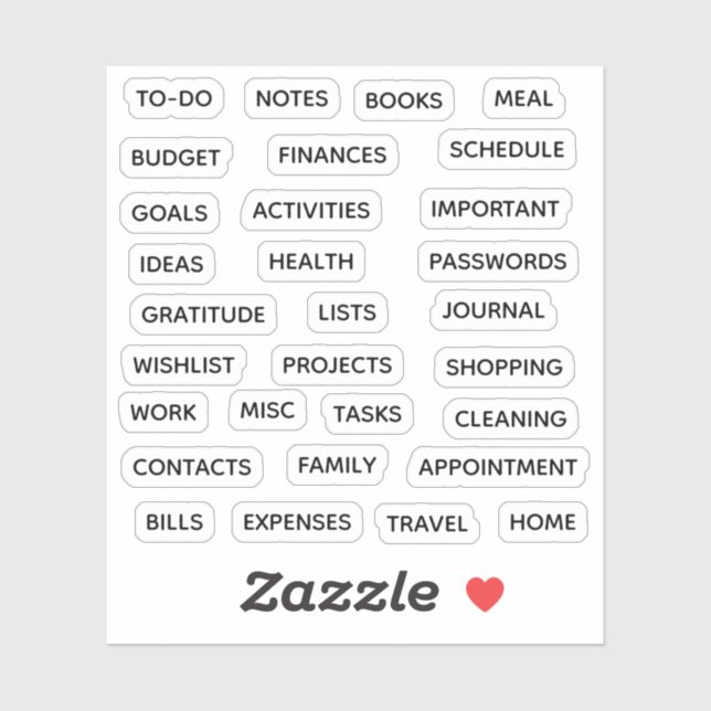 Minimal Text Planner Tab Label Binder Divider Tab  (Blatt)