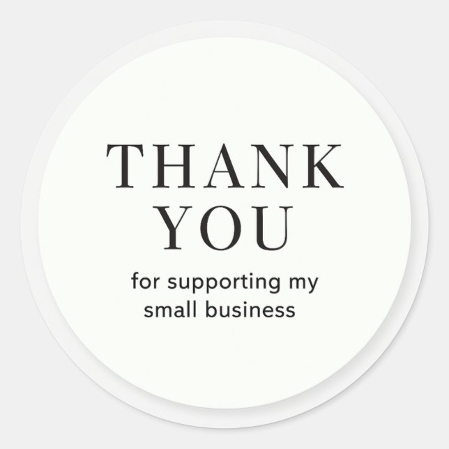 Minimal thank you small business sticker (Devant)
