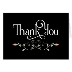 Minimal Thank You Typography with Floral Scroll