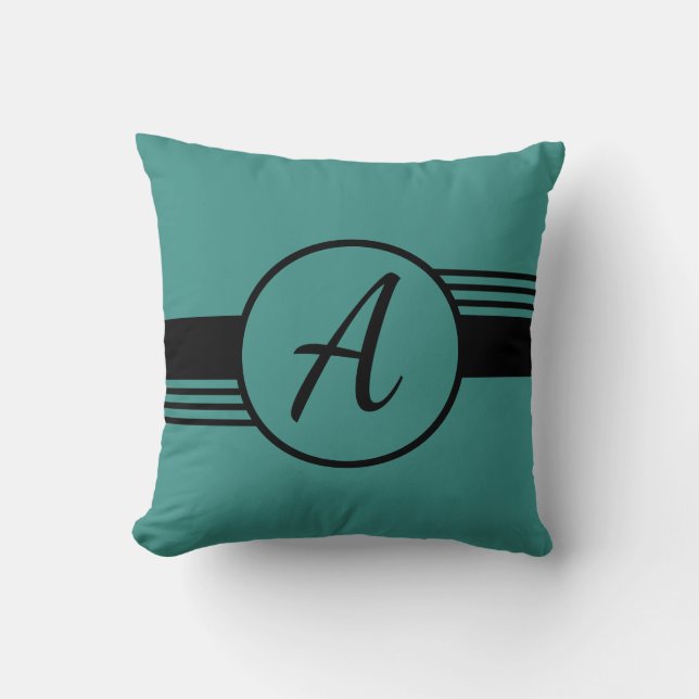 Minimal Trendy Blue Monogram Initial Kissen (Vorderseite)
