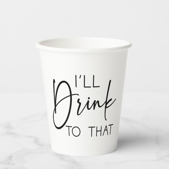 Minimal trinke ich auf die Individuelle Namen Hoch Pappbecher (Vorderseite)
