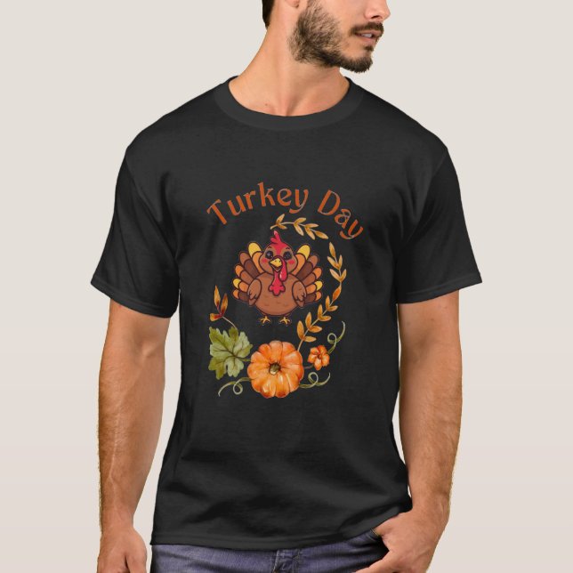 Minimal Turkey Thanksgiving T-Shirt – Modern Fall  (Devant)
