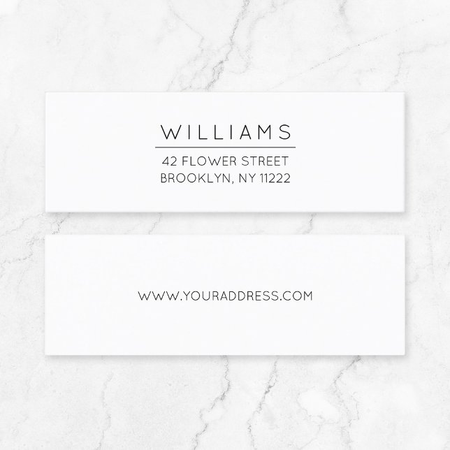 Minimal Typografy Address 01 . Mini-Visitenkarte Mini Visitenkarte (Timeless quiet luxury mini business card for small businesses with modern minimalist typography.)