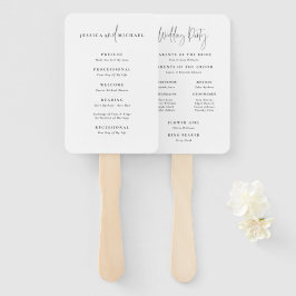Minimal Typografy Wedding Program Fan Fächer