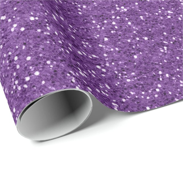 Minimal Ultra Violet Lila Glitzer Mauve Lilac Geschenkpapier (Rolleneckpunkt)