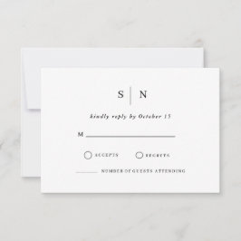 Minimal und Chic | Black and White Wedding RSVP Ca