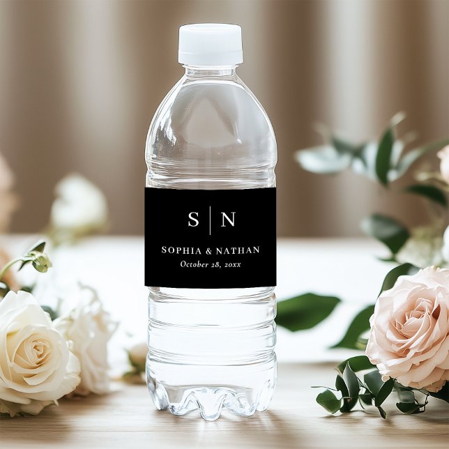 Minimal und Chic Black | Monogramm-Hochzeit (Von Creator hochgeladen)