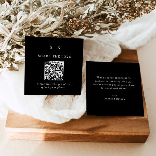 Minimal und Chic Black QR Code Share the Liebe Begleitkarte