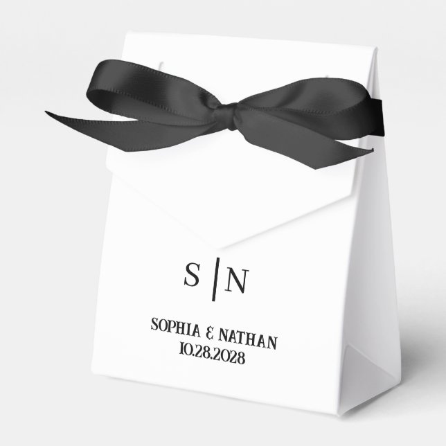 Minimal und Chic | Black Wedding Dankeschön Card Geschenkschachtel (Vorderseite)