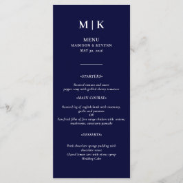 Minimal und Chic | Blaue und weiße Hochzeit der Ma Menükarte