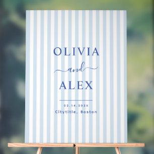 Minimal und Chic Blue Französisch Personalisiert H Acrylschild
