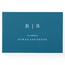 Minimal und Chic Blue | White Border Guest Book