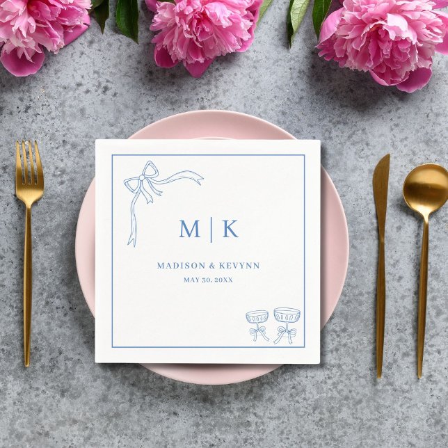 Minimal und Chic | Bow Wedding Napkins Serviette (Von Creator hochgeladen)